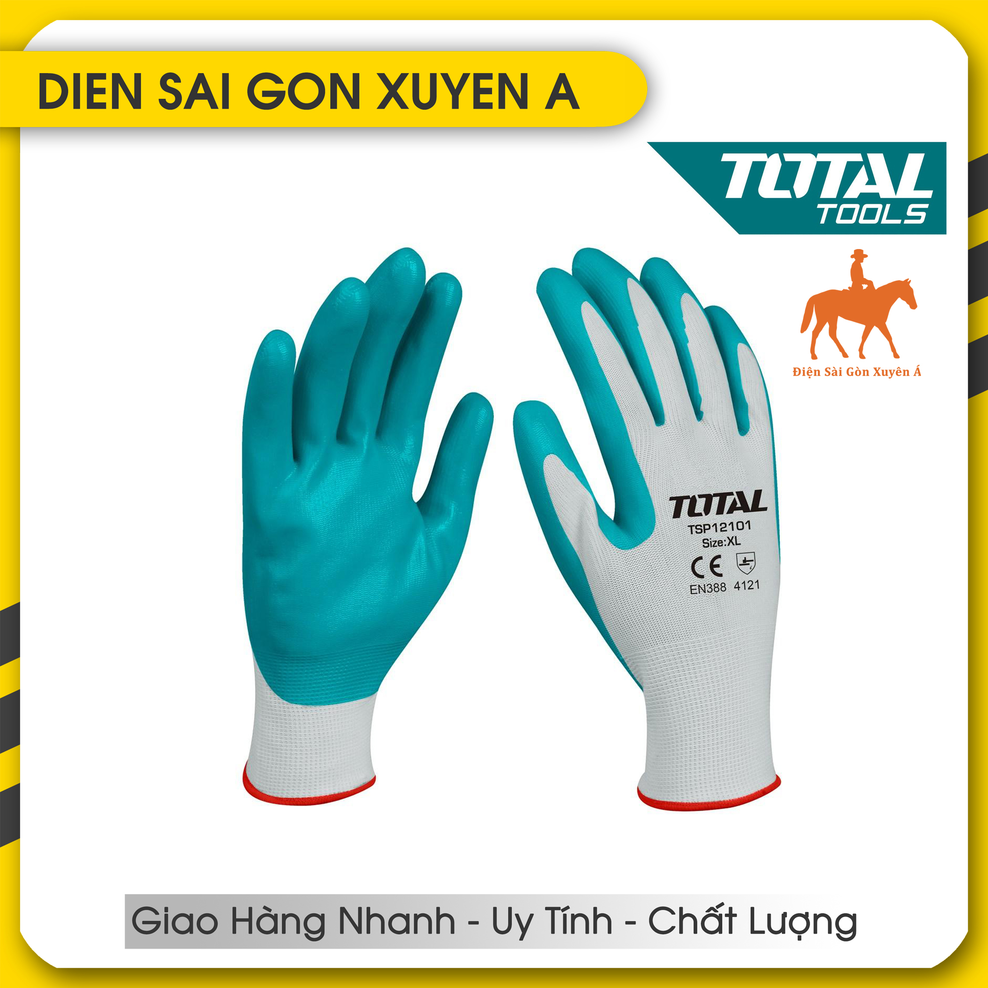 GĂNG TAY NITRI bảo vệ an toan trong môi trường hóa chất Total TSP12101