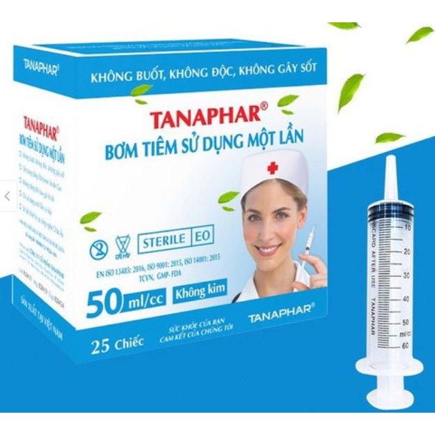 Bơm cho ăn y tế chính hãng Tanaphar 50ml Tanaphar (túi 1 Chiếc)