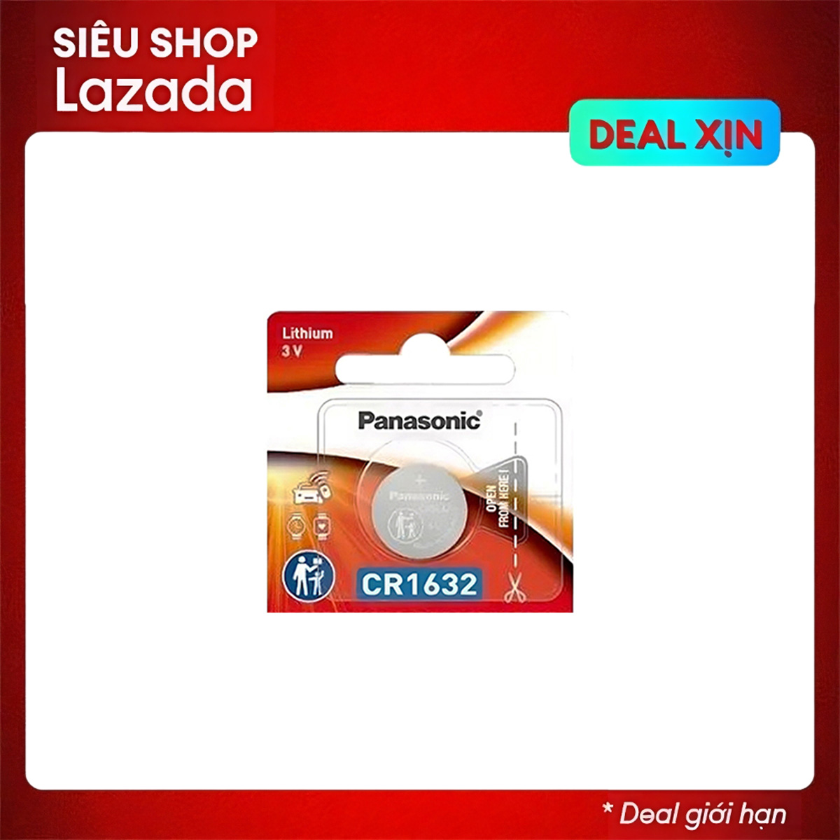 Pin Panasonic CR1632 Lithium 3V / DL1632 / ECR1632 / GPCR1632