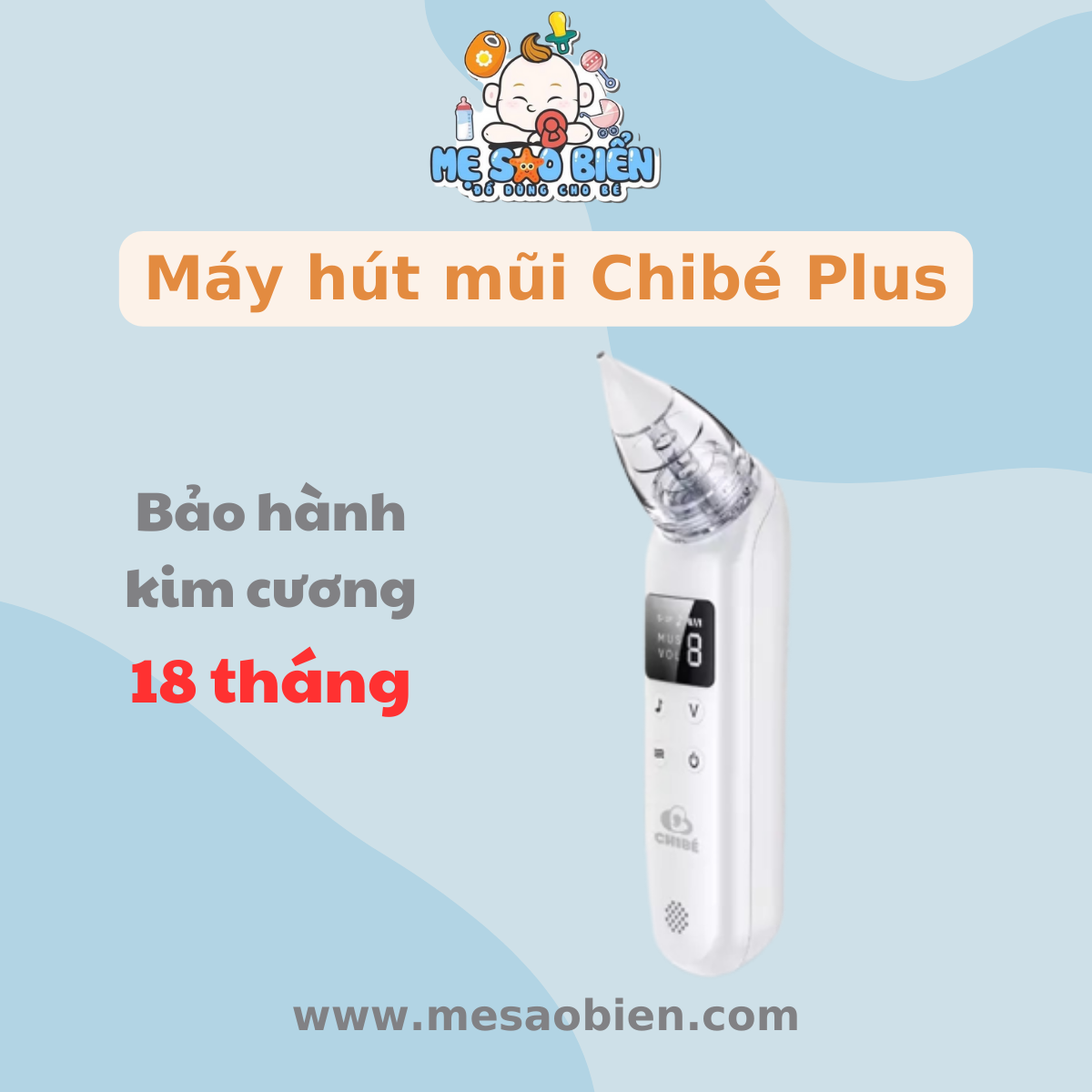 Máy hút mũi trẻ em Chibé Plus (BH chính hãng 18 tháng) Chibe