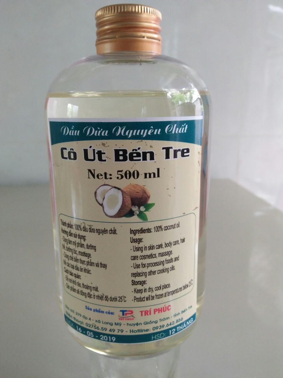 Dầu dừa Cô Út Bến Tre chai 500ml