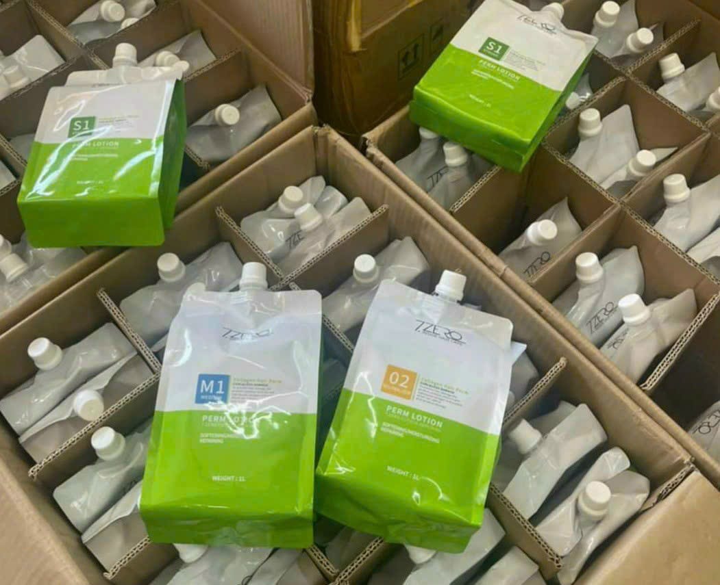 CẶP KEM DUỖI ÉP SIÊU THẲNG BÓNG TÓC 7. ZERO COLLAGEN DẠNG TÚI 1000ML