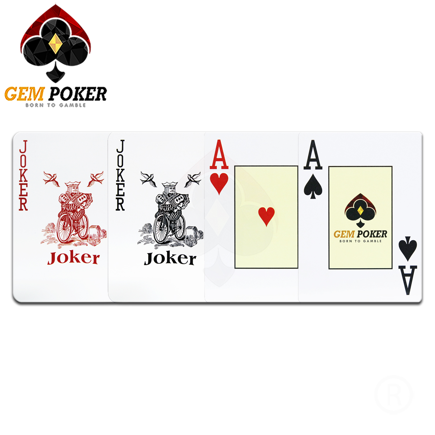 BÀI GEM POKER ONYX & MUSTARD 100% PLASTIC
