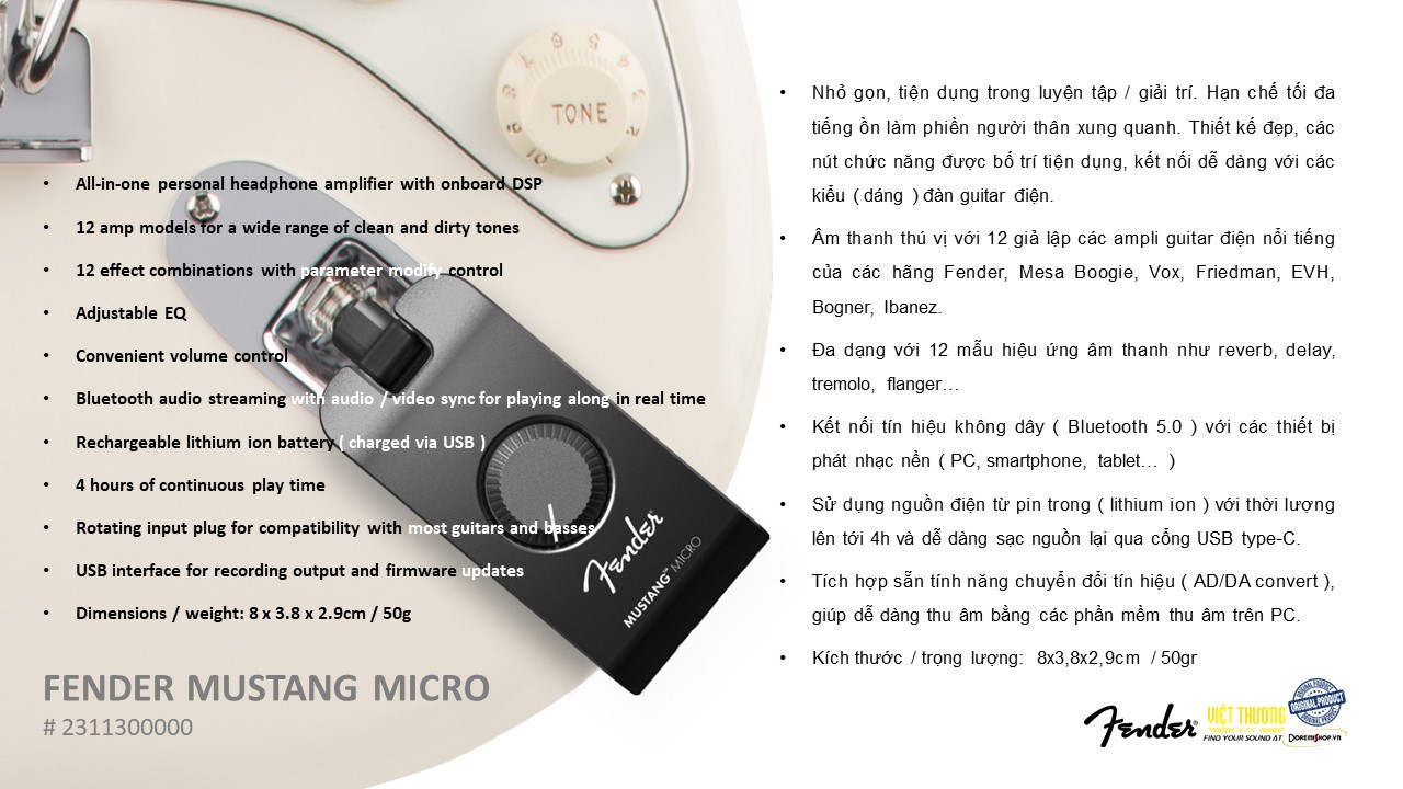 Guitar Headphone Amp Amplug Fender Mustang Micro