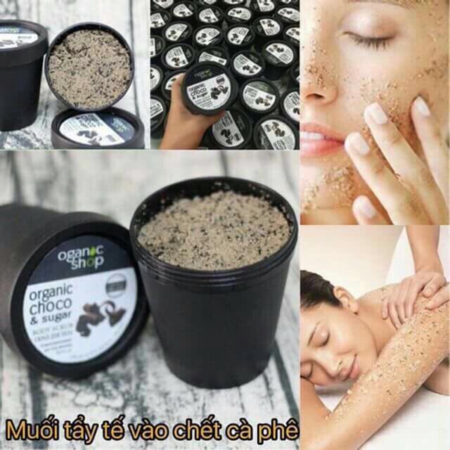 [HCM]Muối Tẩy Tế Bào Chết Toàn Thân Organic Shop dạng muối hạt Organic Coffee & Sugar Body Scrub 250ml HandMade