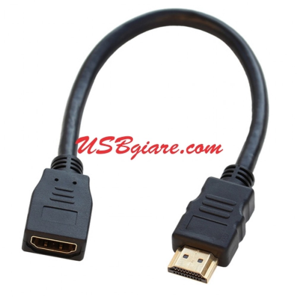 Cáp nối dài dây hdmi 1 đầu đực 1 dầu cái ngắn 30cm