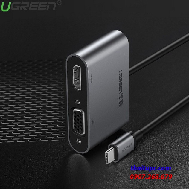 Cáp USB C To HDMI và VGA Ugreen 50505