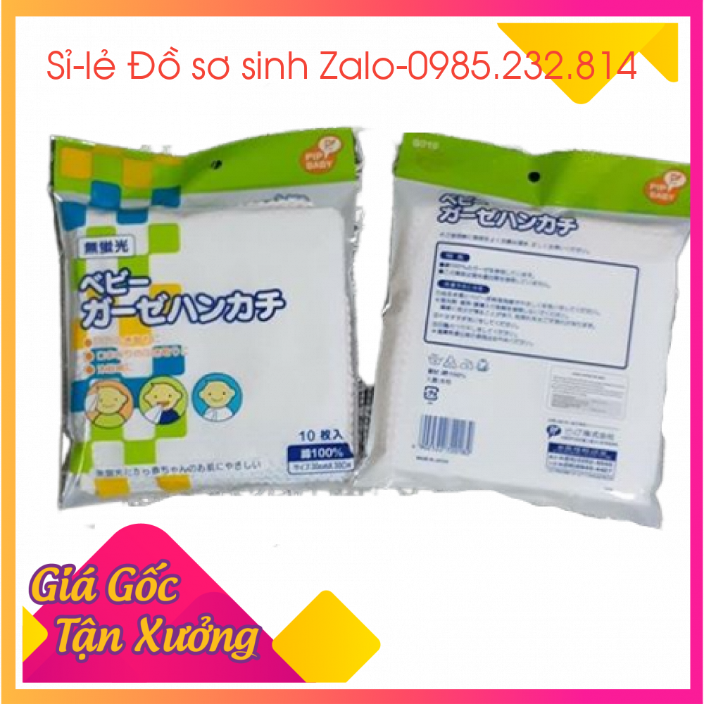Túi 10 khăn sữa Trắng chuchu Nhật đẹp