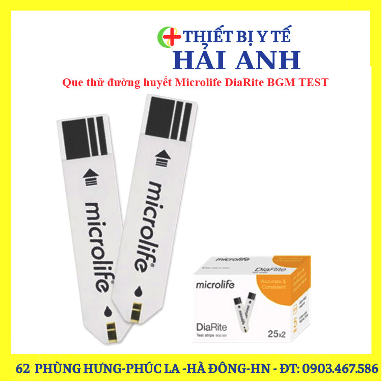 Que thử đường huyết Microlife DiaRite BGM TEST (chọn 25 hoặc 50 que)