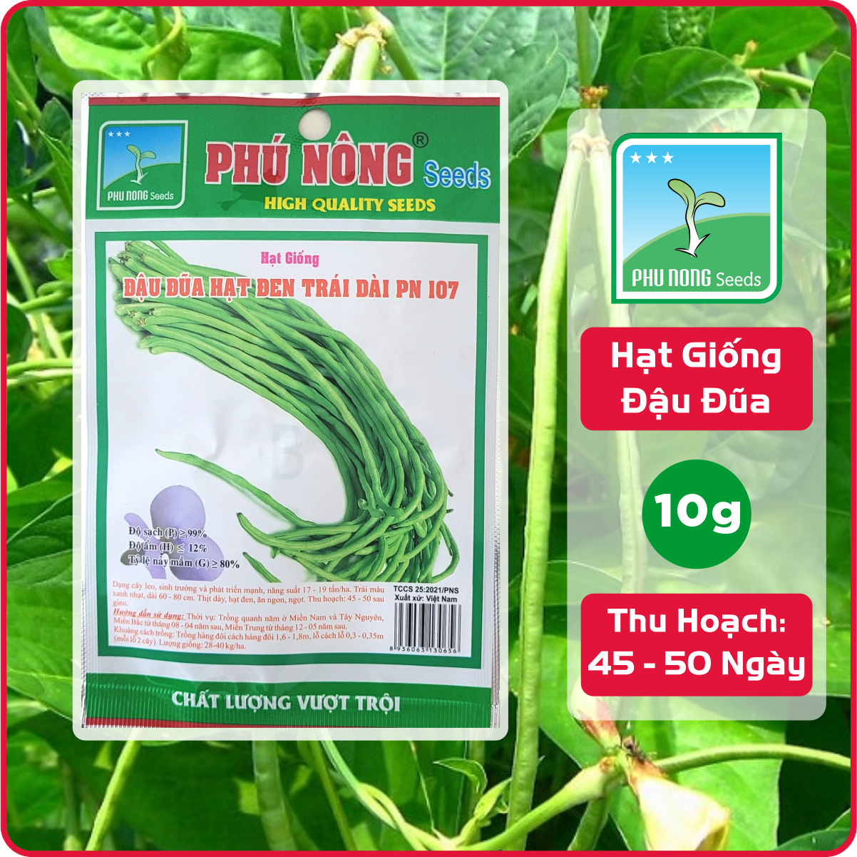 Hạt Giống Đậu Đũa Phú Nông Gói 10g