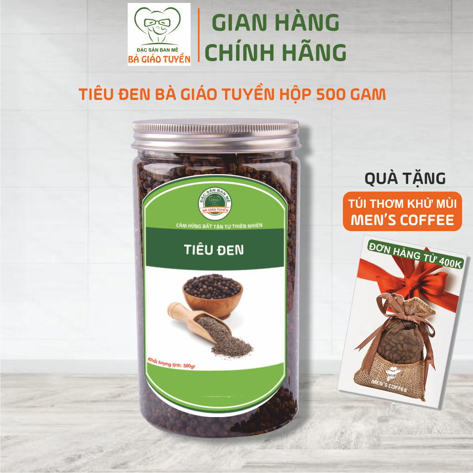 Tiêu Đen Đăk Lăk – Đặc Sản Ban Mê Bà Giáo Tuyền (Hộp 500gr)