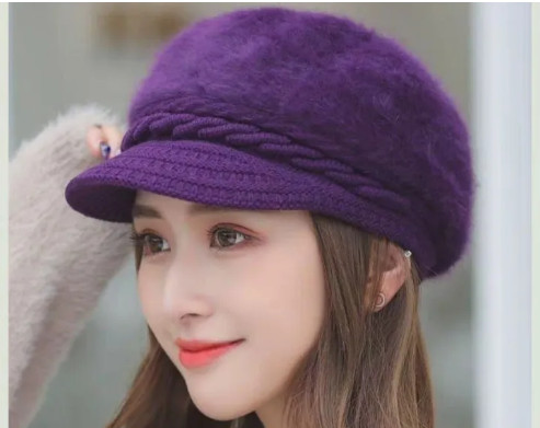 [HCM]Nón Len Nữ Mũ Len Nữ lông thỏ kiểu Hàn Quốc hợp thời trang