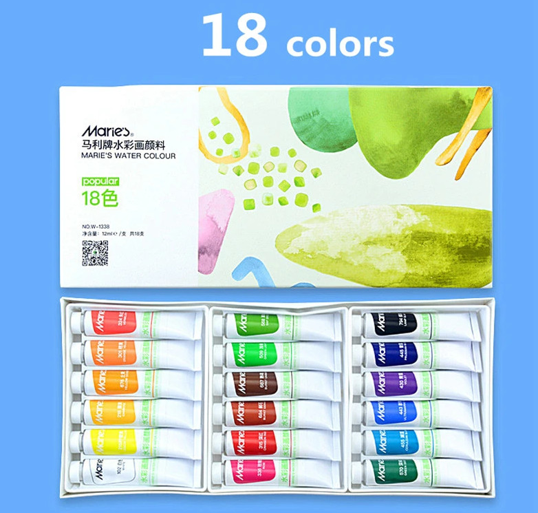 Màu nước Maries dạng tuýp 12ml (set 12/18/24/36 màu) Water color