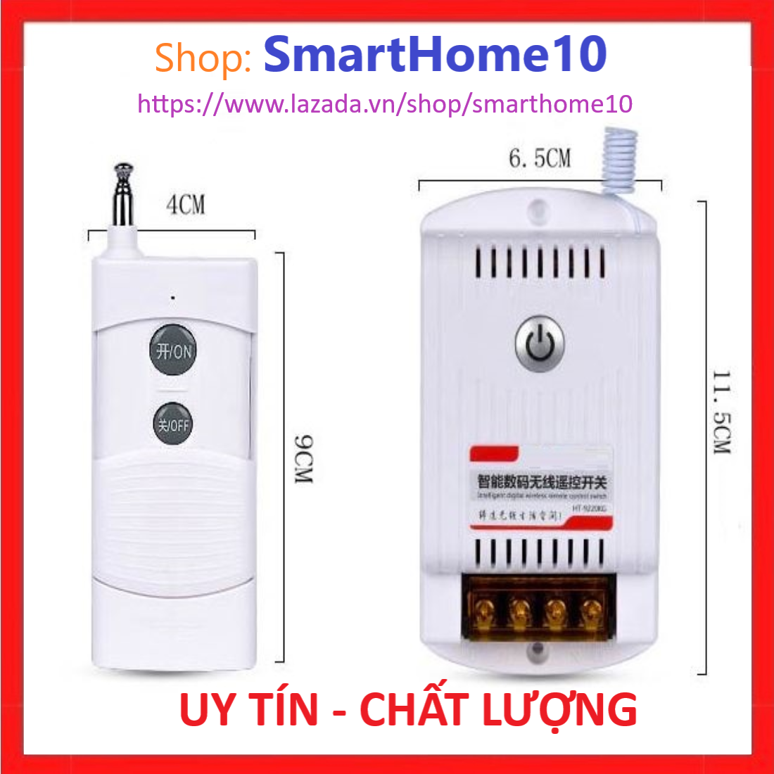 Bộ Công Tắc Điều Khiển Từ Xa Công Suất Lớn bật tắt máy bơm động cơ công suất lớn, ổ cắm điều khiển từ xa ,công tắc không dây, công tắc điện thông minh