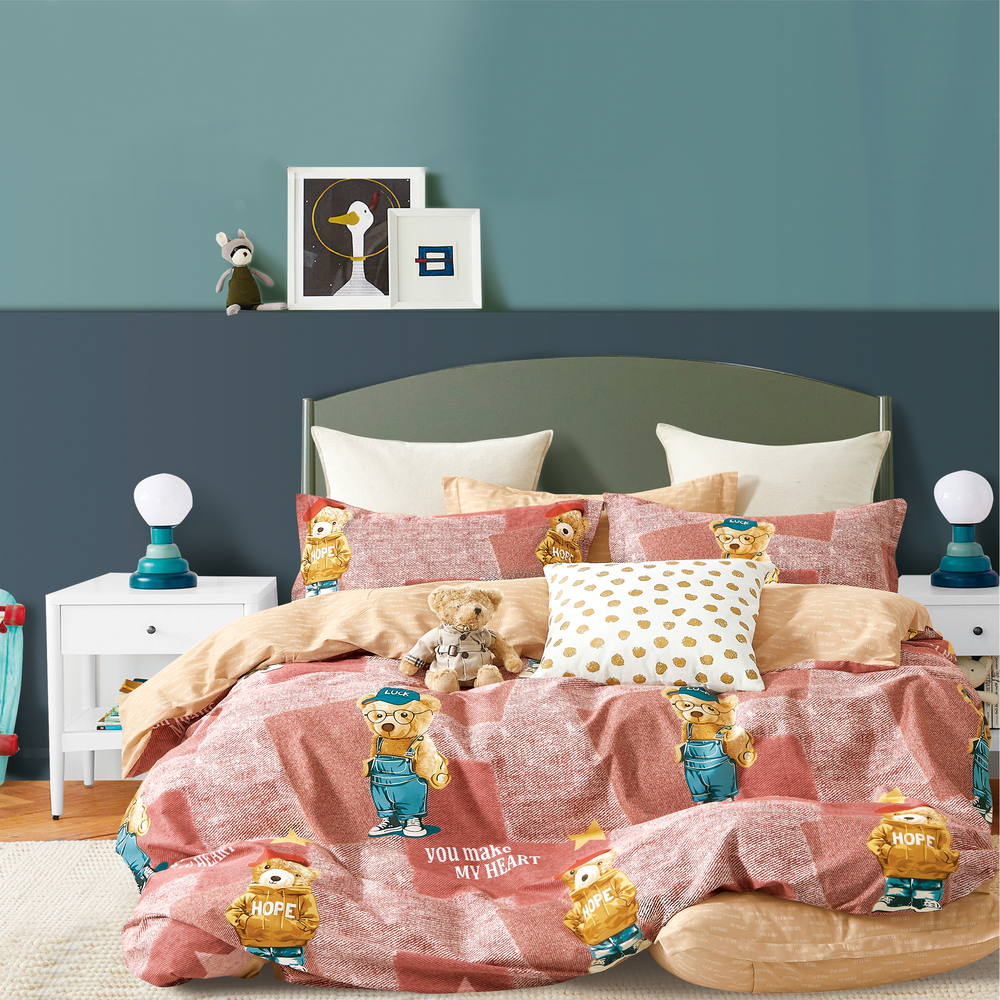 Bộ chăn ga áo gối cotton madeleine 1m2x2m 1m4x2m 1m6x2m 1m8x2m +20cm d2