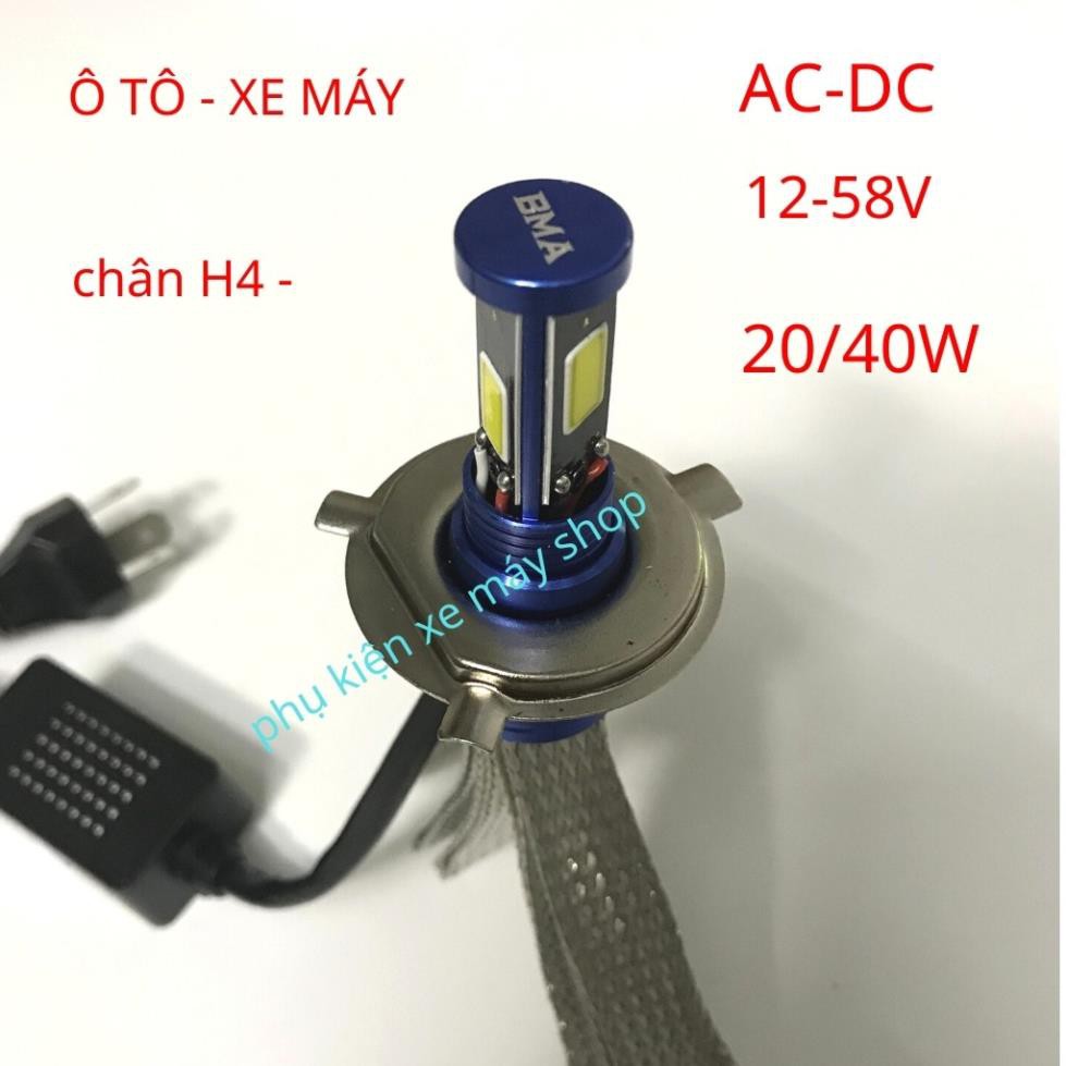 Đèn Pha Led BMA 3 Tim led 💥 Chân H4 - T19 Siêu Sáng