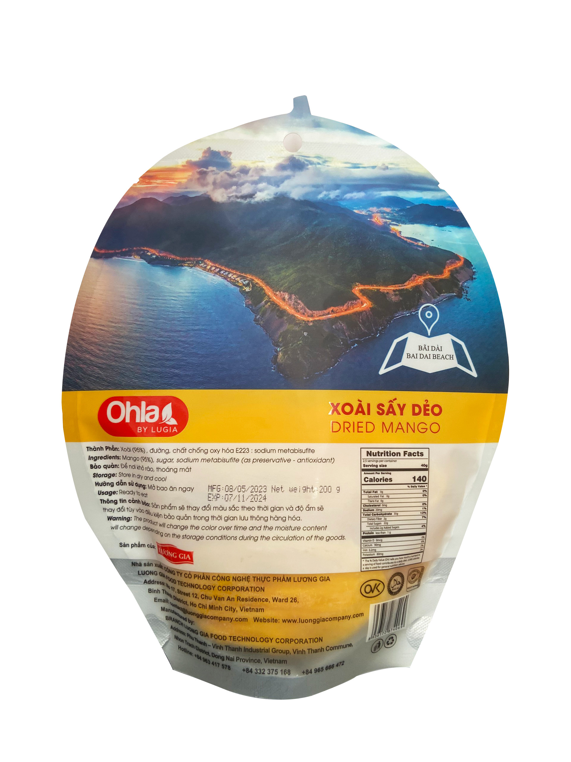Xoài sấy dẻo Ohla ( túi trái xoài)_200g
