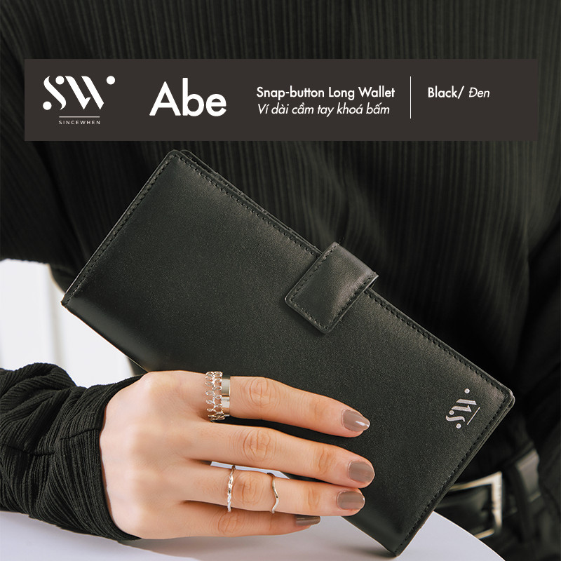 Ví dài Sincewhen ABE nắp gập khoá bấm (Snap-button Long Wallet)