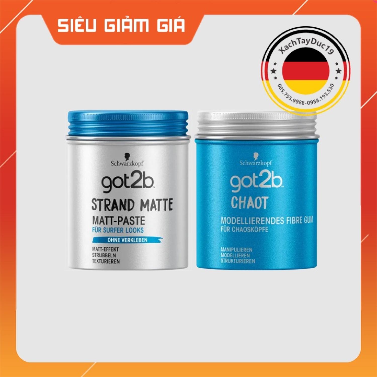 Sáp Vuốt Tóc Nam Schwarzkopf Got2B Strand matte của Đức 100ml