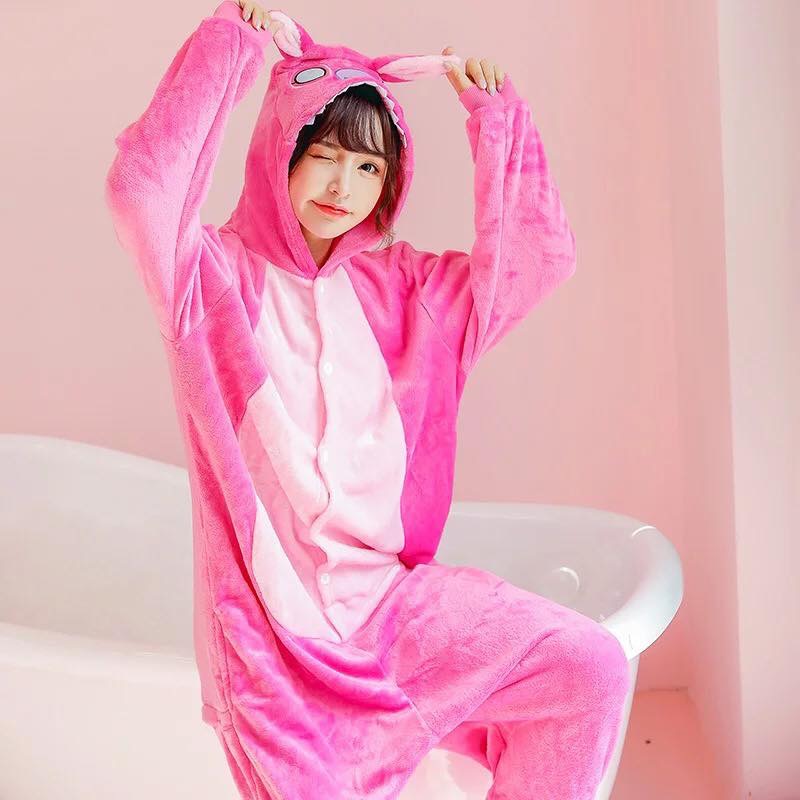 Bộ Đồ Thú Stitch Hồng Đủ Size