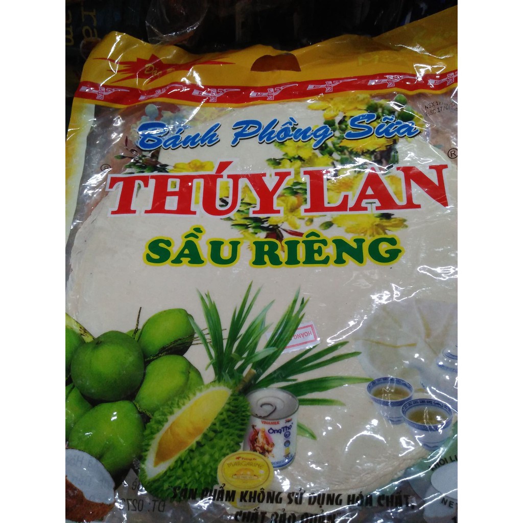 [10 miếng siêu to]Bánh Phồng Sữa Sầu Riêng Thúy Lan