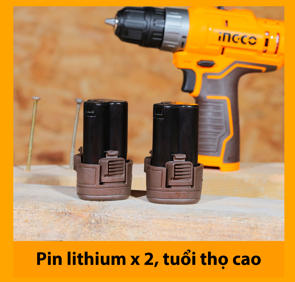 MÁY KHOAN BÚA DÙNG PIN INGCO 12V CIDLI12202