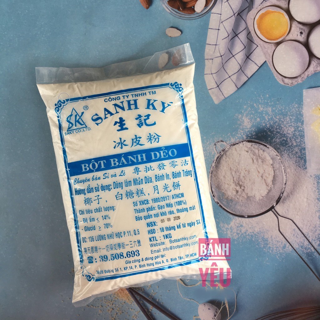 Bột bánh dẻo xanh (trộn nhân) Sanh Ký 1kg
