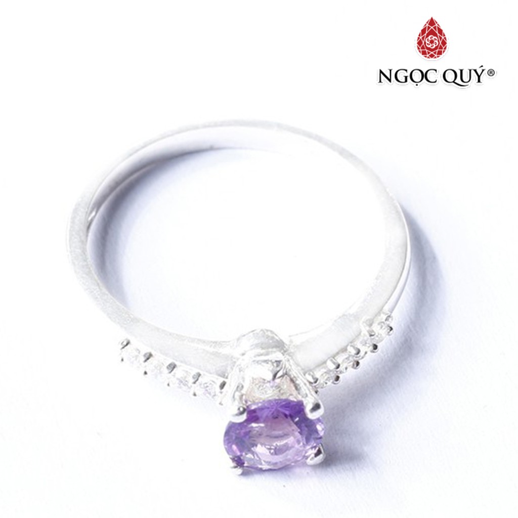 Nhẫn bạc nữ đính thạch anh tím cao cấp - ngọc quý