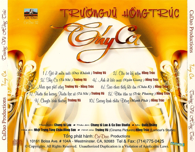 Set of 6 Cds of Truong Vu Music 3 (Japanese Disc Copy)