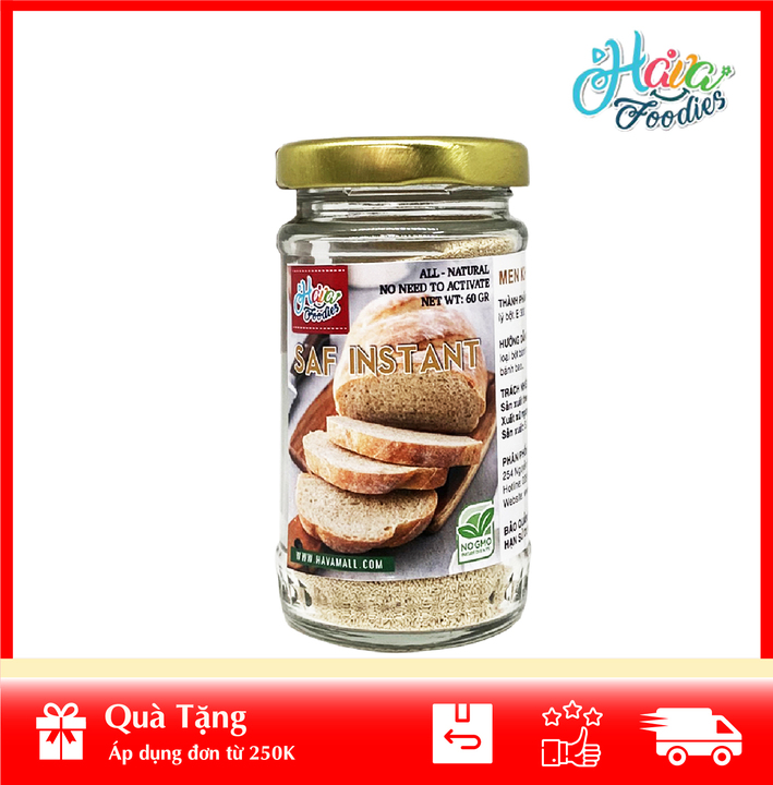 [HOÀN TIỀN MAX 10%][ HÀNG CÔNG TY NHẬP KHẨU ] Men Khô Bánh Ngọt Hiệu Saf Instant Vàng Lọ Thủy Tinh 60gr