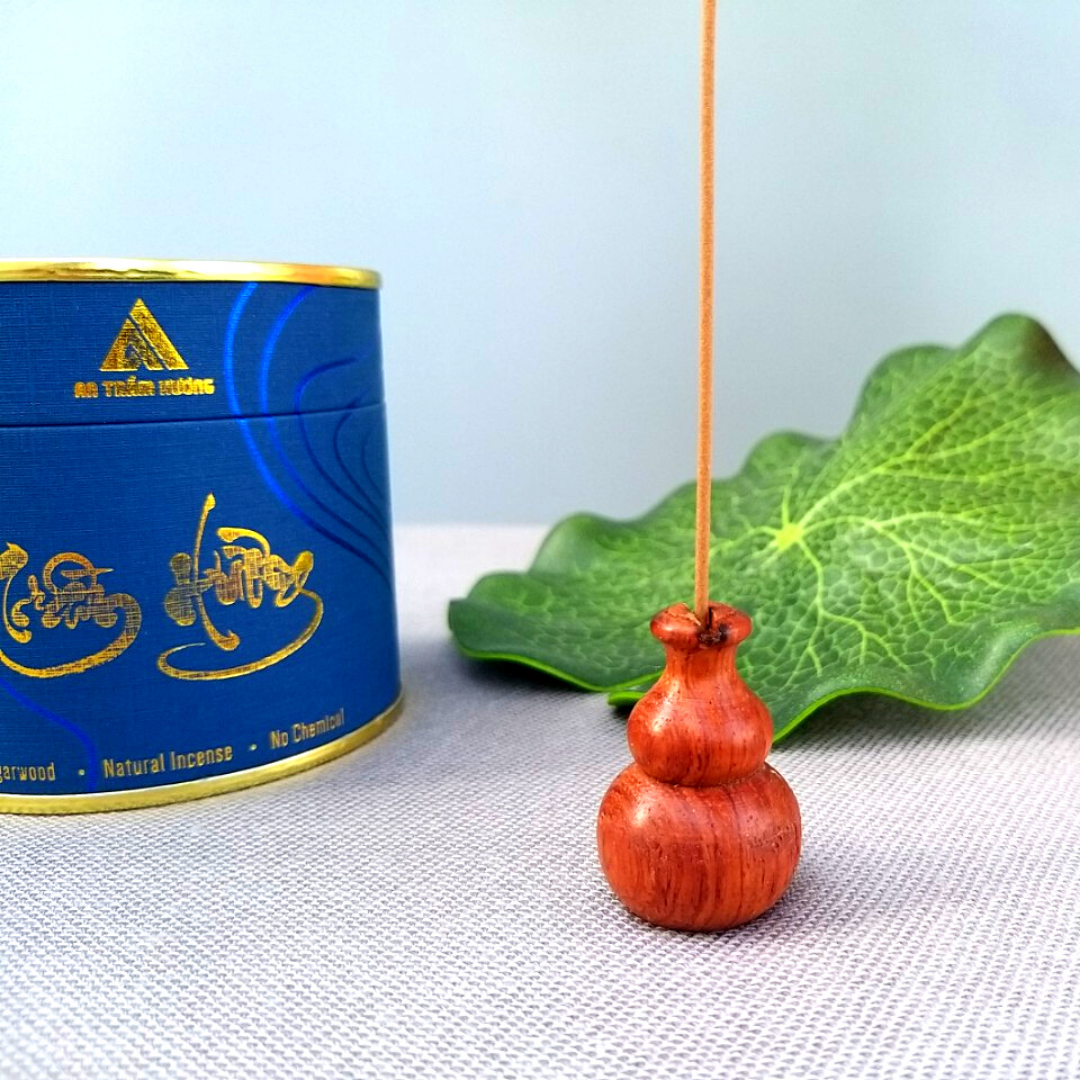 [HCM]Đế Đốt Trầm Hương Bằng Gỗ Hương Hình Hồ Lô Tiện Dụng