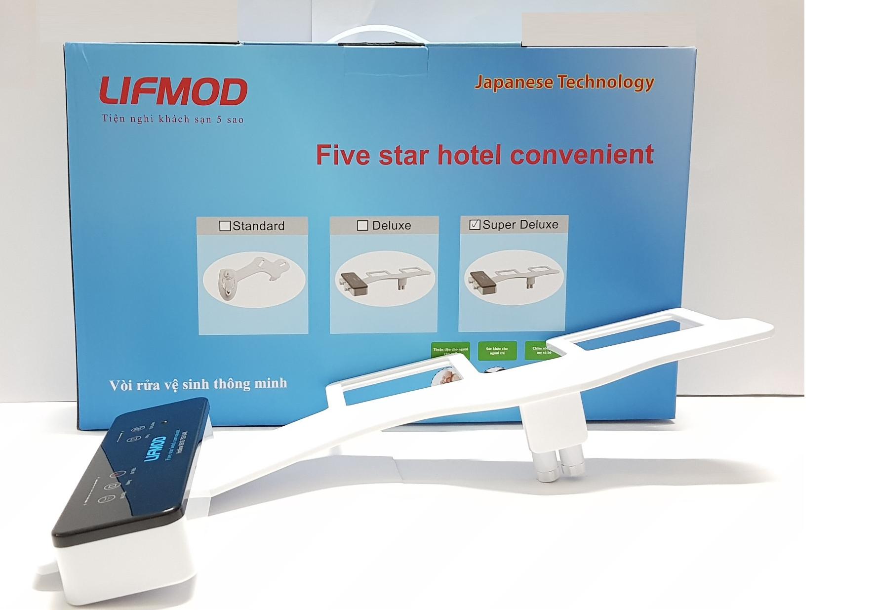 Rửa vệ sinh thông minh LIFMOD Bidet bản cao cấp có nước ấm Super Deluxe