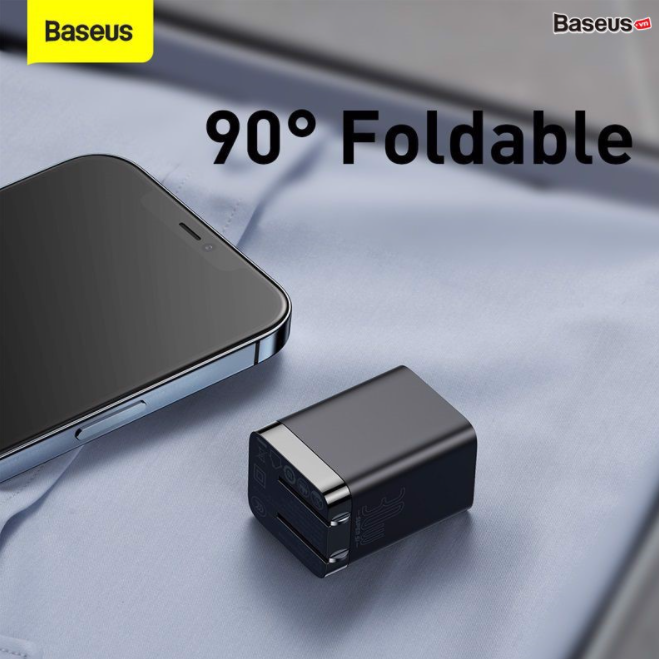 Củ sạc nhanh siêu nhỏ gọn Baseus Super Si Pro Quick Charger C+U 30W