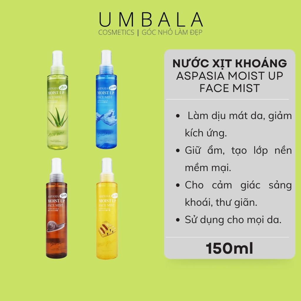 Xịt Khoáng Aspasia Moist Up Face Mist - 150ml