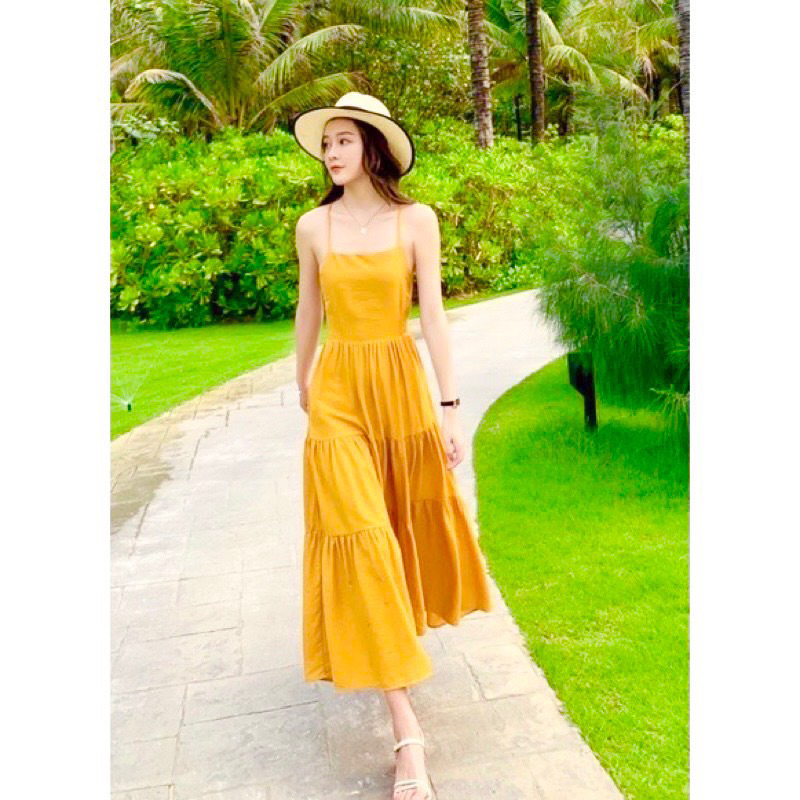 ĐẦM MAXI ĐI BIỂN ĐAN DÂY SAU LƯNG (có ảnh thật) MS51