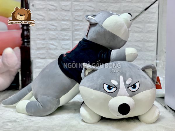 Gấu bông ôm ngủgối ôm chó husky mặc áo size 1m1 1m5 gấu búp bê búp bê gối ngủ thú nhồi bông búp bê bé trai bé gái quà tặng sinh nhật bạn gái