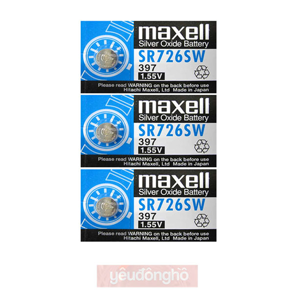 Pin đồng hồ sr726sw sr726 726 397 maxell chính hãng vỉ 1 viên
