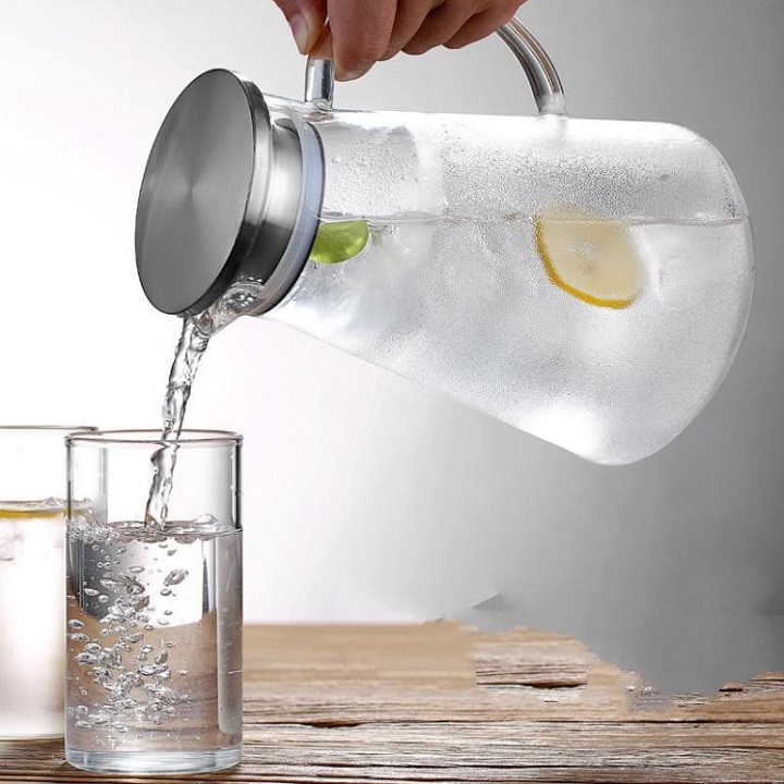 Ấm pha trà thủy tinh chịu nhiệt có lõi lọc trà 1.8 L cao cấp