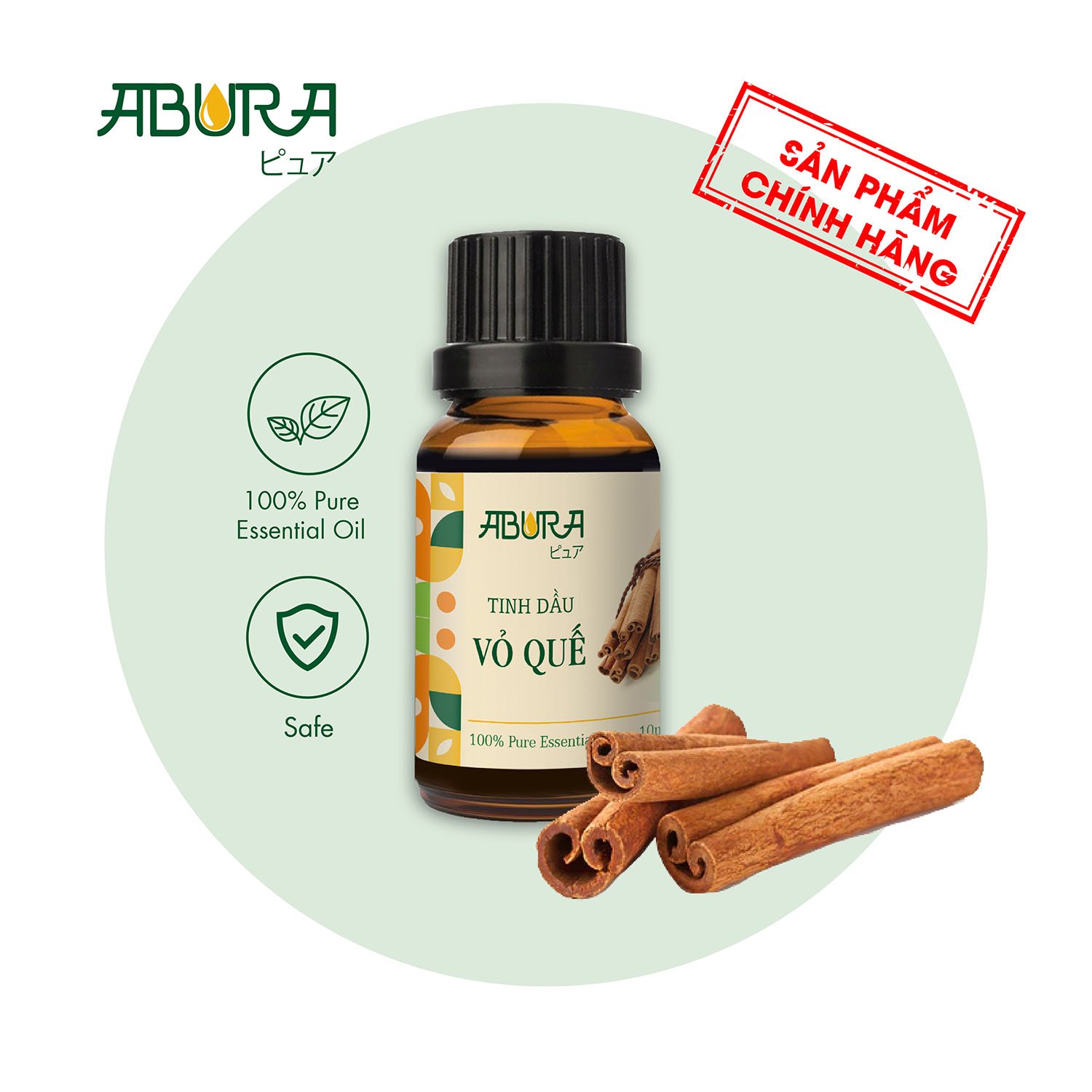 Tinh dầu Vỏ Quế nguyên chất cinnamon ABURA 10ml TIỆN ÍCH tinh dầu Quế khử