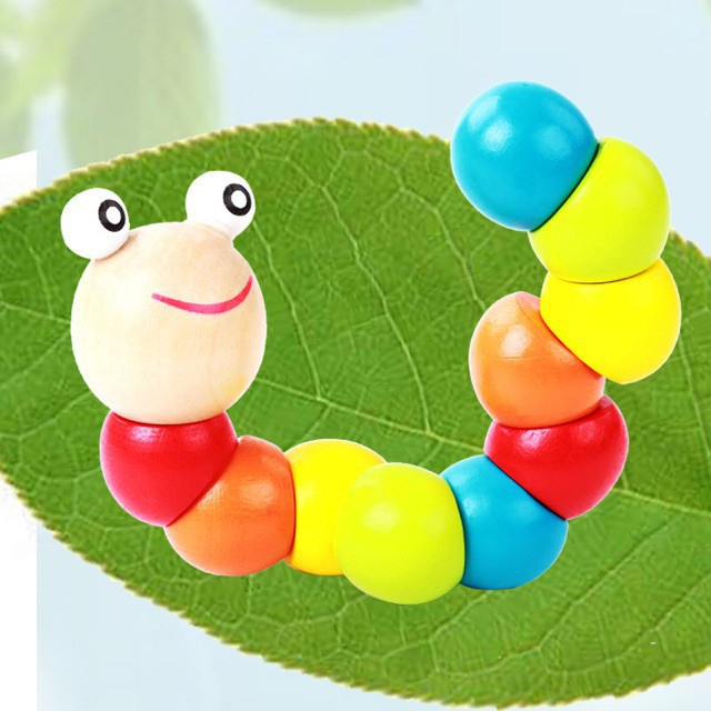Đồ Chơi Con Sâu Uốn Dẻo Bằng Gỗ Cho Bé
