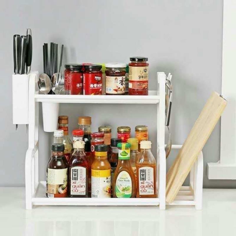 Kệ gia vị có khe để thớt kèm ống đũa