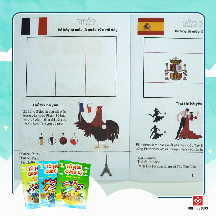 Combo - Tô màu quốc kỳ 3T - hutabooks.com