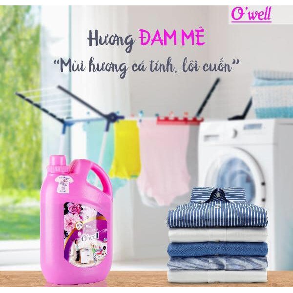 Thùng 4 chai nước giặt Owell mỗi chai 3.5 lít cực thơm.