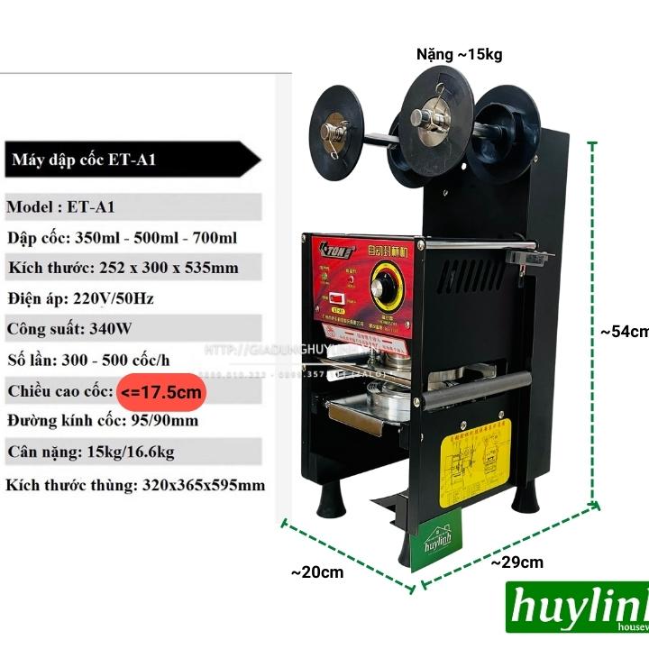 Máy dập nắp cốc bán tự động ETON ET-A1 [Tự động dập nắp - tự động cuộn màng] [Máy ép miệng ly Eton A1]