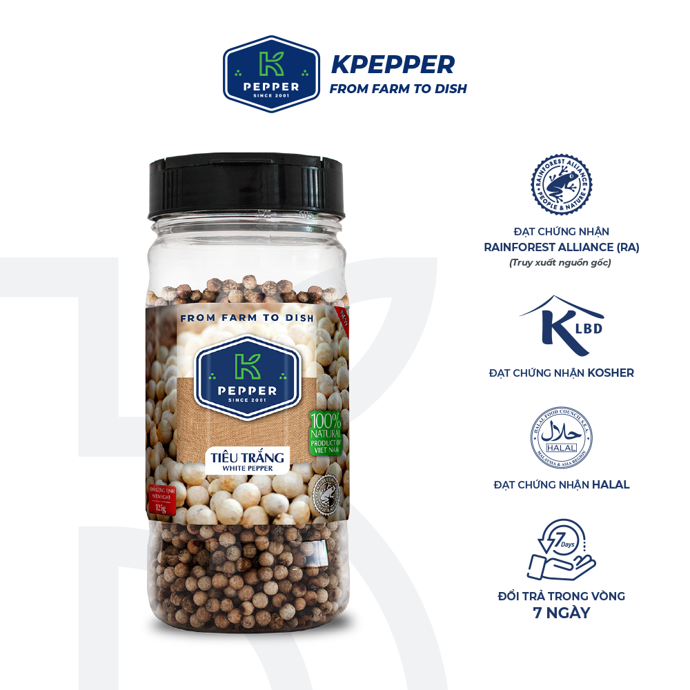 Whole White Pepper K Pepper 125g 1 Jar