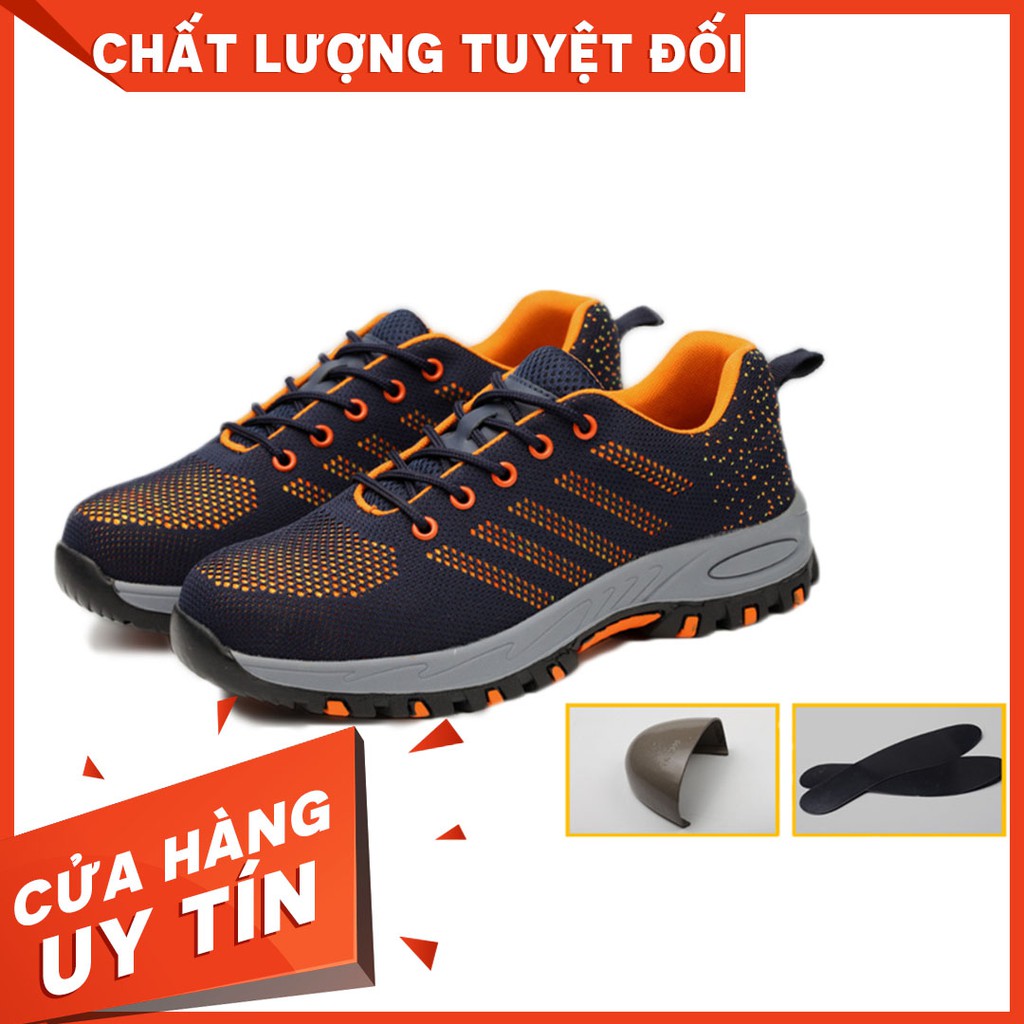 Giày bảo hộ lao động thời trang thể thao màu cam - Mũi thép chống đinh QC M06
