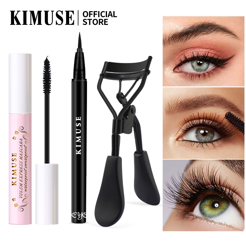 KIMUSE 3 CÁI / Bộ Mascara + Kẻ mắt + Dụng cụ uốn mi