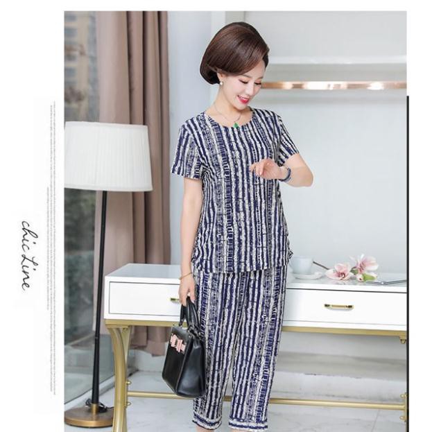 Bộ mặc nhà thun lạnh trung niên cực mát