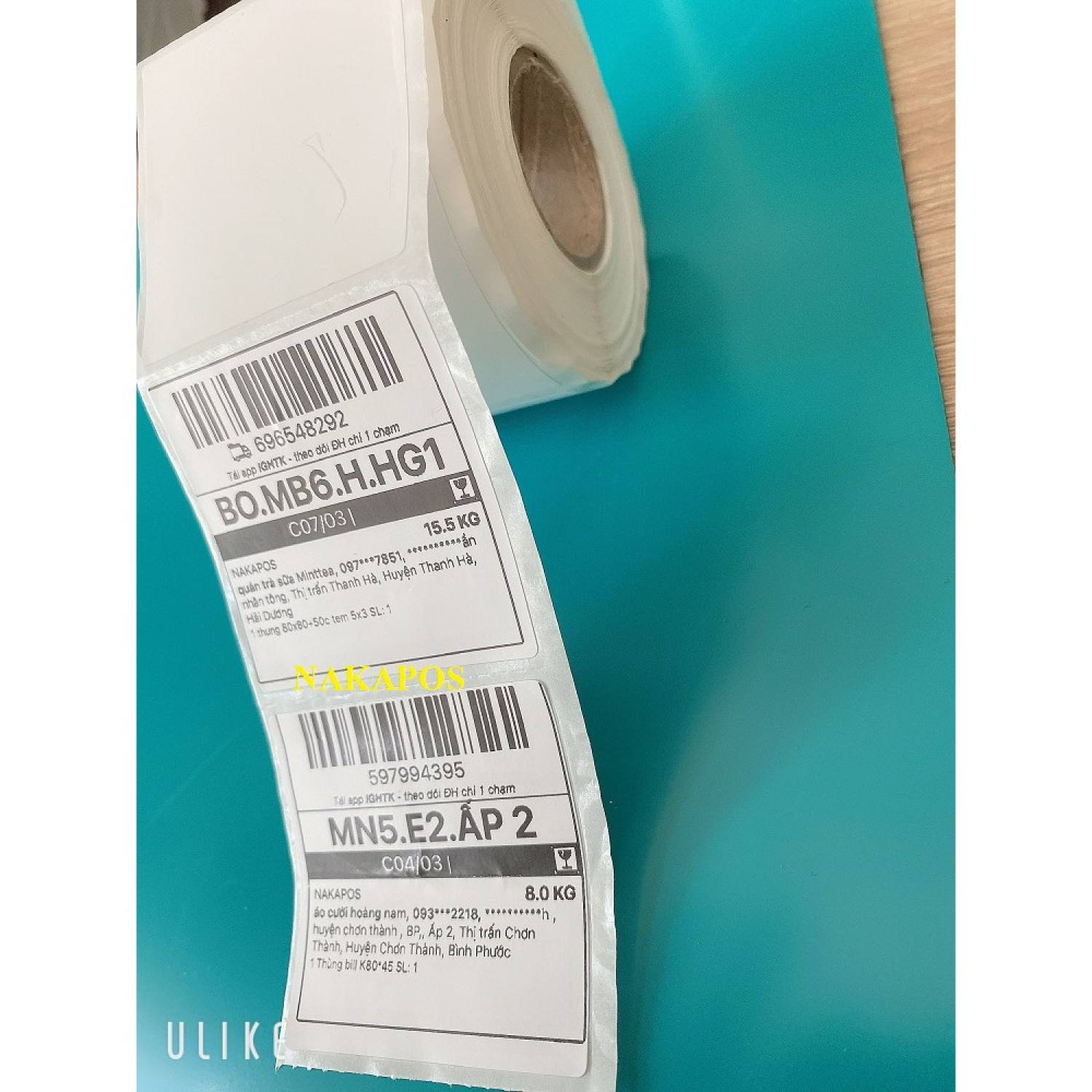 600 tem Tem in vận đơn ghtk khổ giấy 50*50mm
