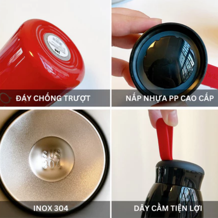 Bình siêu giữ nhiệt JUST LOVE INOX 304 cao cấp dung tích 520ml